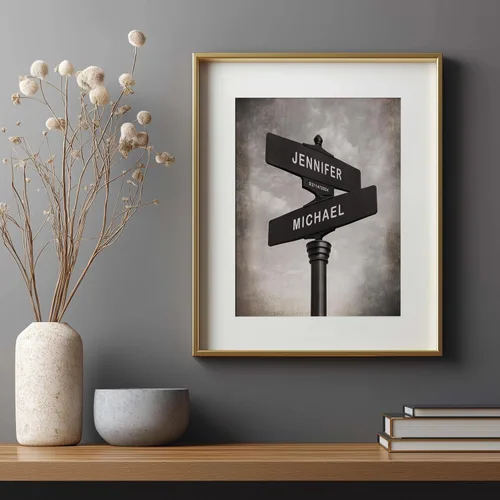 Miniatura 8 de Impresión personalizada para parejas y familias – Regalo de boda, aniversario o nueva casa – Nombres y fecha personalizados – Arte de pared elegante