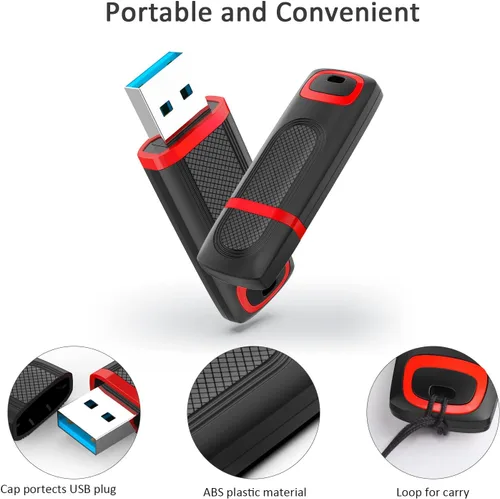 Miniatura 4 de JUANWE Unidad flash USB 3.0 de 32 GB de alta velocidad de hasta 80 MB/S, memoria portátil con indicador LED para PC, portátil, datos