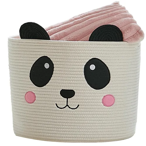 Miniatura 19 de VK VK·LIVING Cesta Grande de Juguetes para Gatos con Asas 15" L x 14" H Caja de Juguetes de Cuerda de Algodón con Diseño de Gato Negro, Cesta