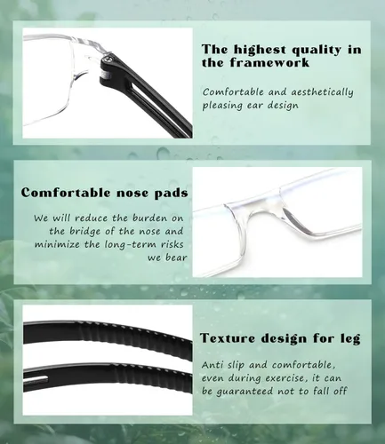 Miniatura 5 de Viseng Gafas de lectura y gafas de sol 3 en 1 con luz azul, lectores ultraligeros sin montura para hombres y mujeres, visión HD para interiores