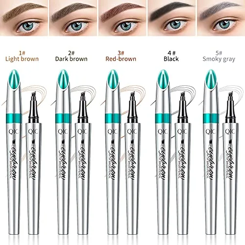 Miniatura 8 de Lápiz microblading para cejas, maquillaje de ojos, micro 4 puntos para levantar y arrebatar cejas de larga duración, impermeable, cabello natural 01