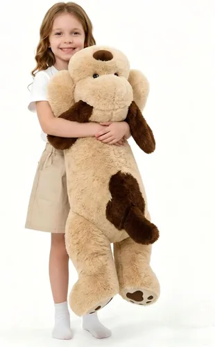 MaoGoLan Peluche de perro gigante, perro de peluche grande de 31 pulgadas, almohada de peluche esponjosa y tierna, juguete de cumpleaños para niñas