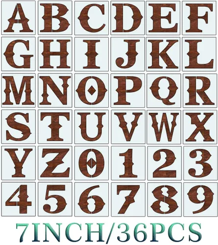 Miniatura 12 de Plantillas de letras grandes de 9 pulgadas, plantillas del alfabeto, plantillas reutilizables de letras y números para pintar en madera, paredes