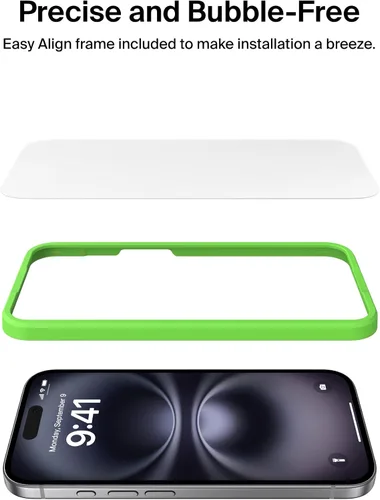 Miniatura 7 de Belkin ScreenForce - Protector de pantalla de vidrio templado para iPhone Air, resistente a los arañazos con bandeja de fácil alineación incluida