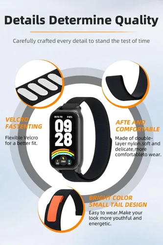 Miniatura 5 de Correa de repuesto de nailon para reloj, accesorios de pulsera inteligente para Amazfit 7 Fit Band