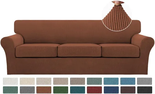 Miniatura 67 de Turquoize 2 fundas para sillas de sala de estar, funda de sofá con fundas de cojín individuales, funda de muebles para sillas (silla, beige biscotti)