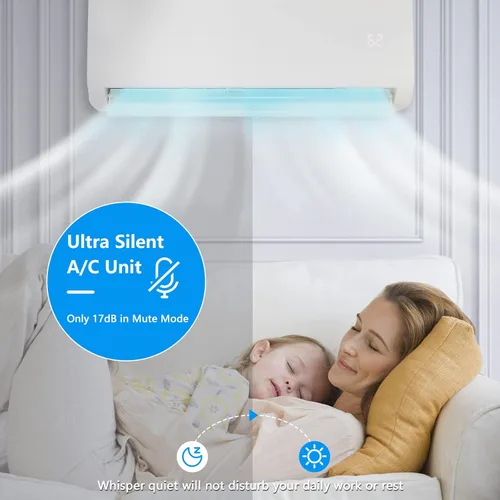 Miniatura 3 de Bonnlo Mini sistema de calefacción/aire acondicionado dividido sin conductos de 12,000 BTU, 230 V/21 SEER Sistema dividido de aire acondicionado