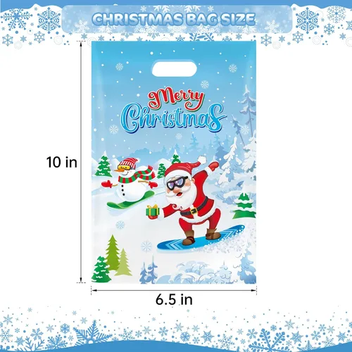 Miniatura 3 de 40 piezas de bolsas de regalo de Navidad con asas - Bolsas de golosinas de invierno para niños, geniales bolsas de caramelos de Santa Claus