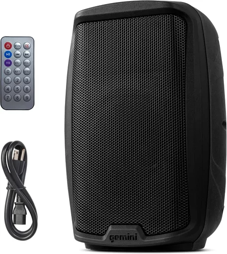 Miniatura 11 de Gemini Altavoz PA Bluetooth de 8" 500W con enlace TWS, USB/SD/FM, entradas XLR/RCA/AUX, canales de micrófono y guitarra, altavoz DJ compacto