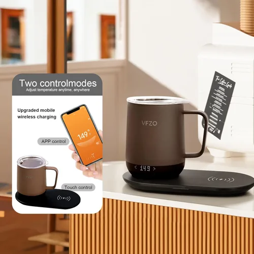 Miniatura 3 de Taza inteligente con control de temperatura, taza de café autocalentable con pantalla LED, vida útil de la batería de 180 minutos - Calienta hasta