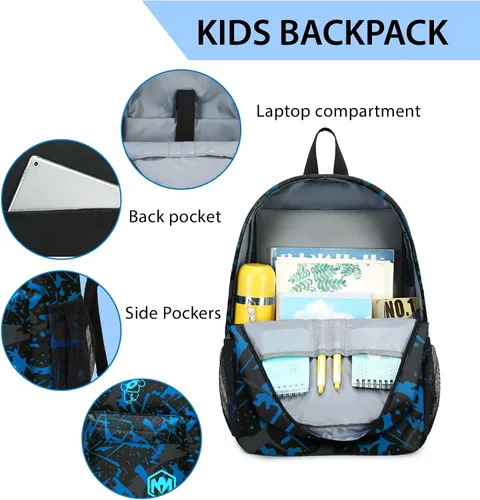 Miniatura 5 de Mochila escolar para estudiantes, mochila de viaje para adolescentes, Azul (Blue-3pcs)), 4347026043