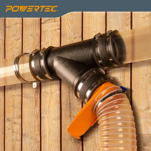 Miniatura 4 de POWERTEC Accesorio en Y de 4 pulgadas para manguera de recolección de polvo de 4 pulgadas, accesorios de conector de manguera de recolección de 4" Y
