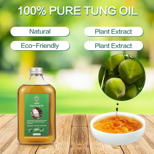 Miniatura 2 de Aceite de tung para carpintería pequeño, aceite de tung puro de 11.8 onzas para manualidades de madera, perfecto para joyeros, modelos, proyectos