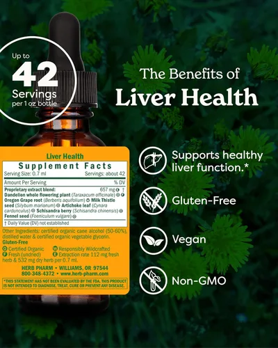 Miniatura 2 de Herb Pharm Liver Health Fórmula herbaria para el hígado y la vesícula biliar - 1 onza