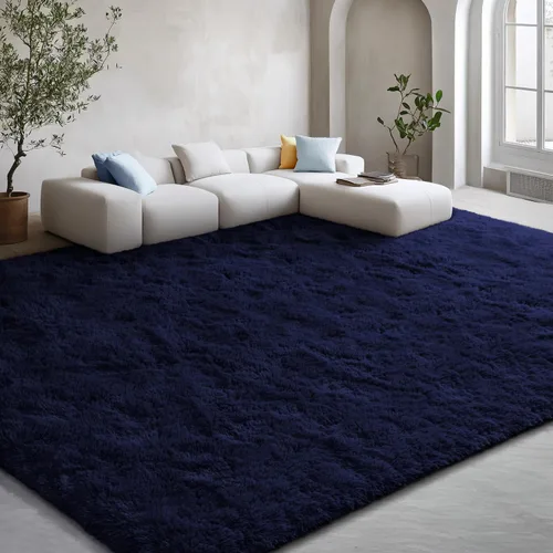 Miniatura 142 de EVOIONOS - Alfombra redonda gris para dormitorio, 5x5 pies; alfombras circulares suaves y esponjosas para sala de estar, alfombras de felpa peludas
