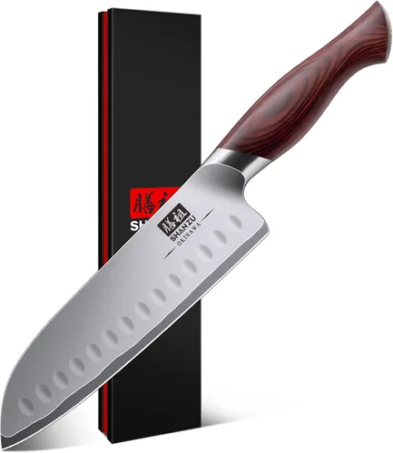 Miniatura 14 de SHAN ZU Juego de cuchillos japoneses de 3 piezas, juego de cuchillos de chef de acero inoxidable 10Cr15Mov de alto carbono, juego de cuchillos