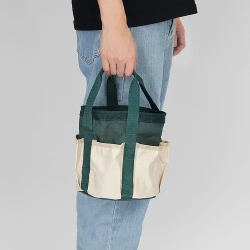 Miniatura 7 de HARFINGTON Bolsa de herramientas de jardín de 7.5 x 8.3 pulgadas, grande, Oxford, impermeable, con bolsillos, bolsa de mano de jardín, organizador