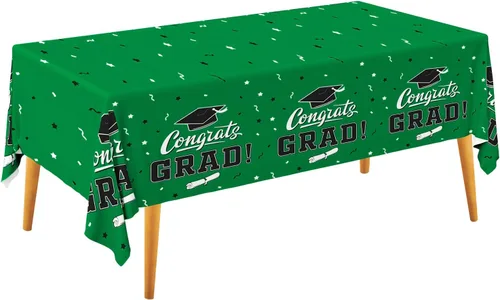 Miniatura 17 de Gatherfun Decoraciones de graduación, mantel de graduación Gongrats para suministros de fiesta de graduación, 3 manteles de clase de 2026, 54 x 108