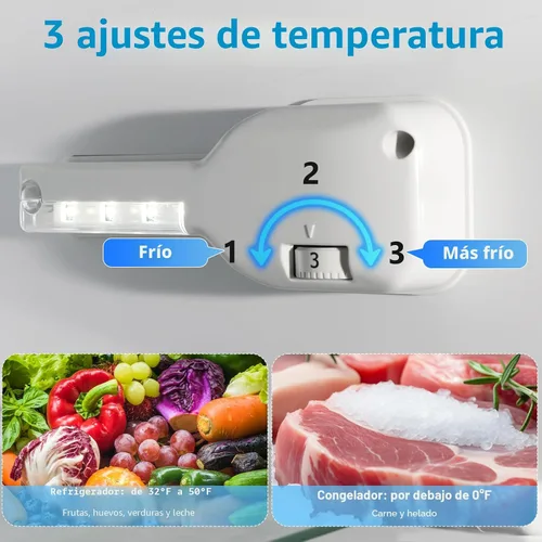 Miniatura 3 de COWSAR - Refrigerador compacto de 4.5 pies cúbicos para dormitorio con congelador, refrigerador de 2 puertas con 2 estantes removibles, termostato