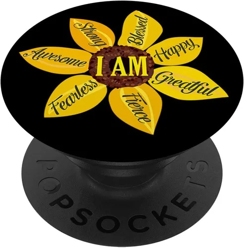 Inspirational Quote Apparel Inspirational Gifts - Soporte para teléfonos y tabletas, diseño de girasoles, Negro