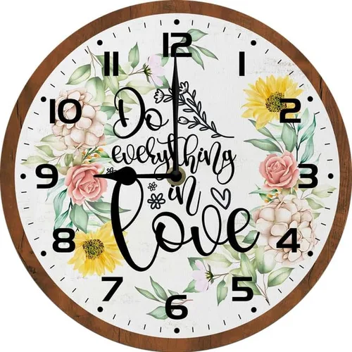 Miniatura 14 de Family Where Life Begins & Love Never Ends - Reloj de pared con pilas de 10 pulgadas, reloj de pared de madera para cocina, reloj de pared rústico K7