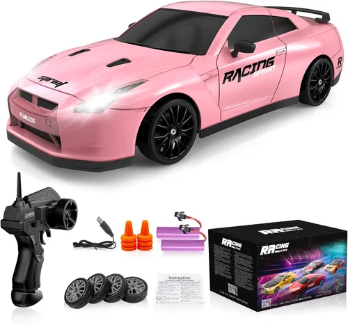 Miniatura 9 de Auto de control remoto RC Drift Car 2.4GHz escala 1:24 4WD 15KM/H Modelo de vehículo de alta velocidad con luces LED Neumático de Derrape Coche