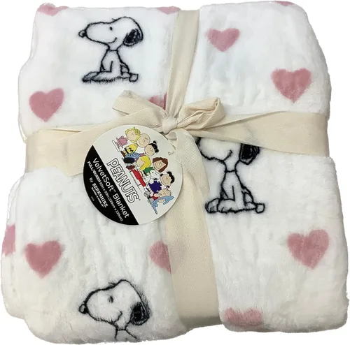 Miniatura 3 de Berkshire Blanket & Home Co. Peanuts Gang - Mantas y mantas de felpa de San Valentín (gris con puntos y personajes, manta de 60 x 70 pulgadas)