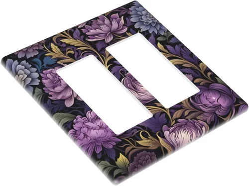 Miniatura 147 de Decorative Outlet Covers Blue Background White Cat Daisy Floral 2-Gang 1-Gang Wall Plate Single Toggle/Rocker Farmhouse Style Light Switch Covers