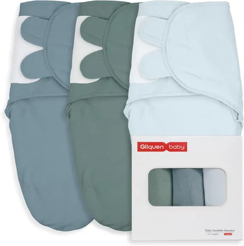 Miniatura 33 de GLLQUEN BABY Sacos de Dormir Envolventes Orgánicos para Recién Nacidos - Envolturas para Bebés de 0-3 Meses, Paquete de 3 Sacos Envolventes