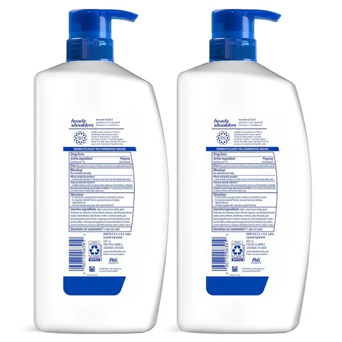 Miniatura 9 de Head & Shoulders - Champú y acondicionador anticaspa de aceite de árbol de té 2 en 1, paquete doble, 1% de piritiona de zinc, champú de árbol de té