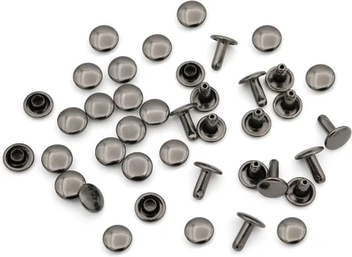 Miniatura 2 de CRAFTMEMORE Remache de cuero de doble tapa remaches tubulares de metal para reparación de artesanía de cuero, decoración TLDC