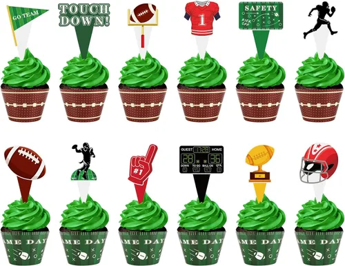 Miniatura 22 de 48 paquetes de toppers y envolturas de cupcakes de coche de carreras, decoración de pastel de fiesta de carreras con temática de carreras y cuadros