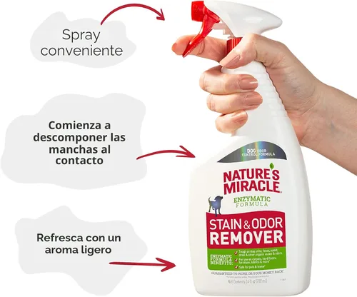Miniatura 6 de Removedor de manchas y olores de perros, fórmula enzimática para desastres cotidianos, de Nature's Miracle, 709 ml