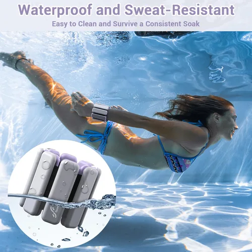 Miniatura 4 de Sportneer Pesas de muñeca y tobillo para mujeres y hombres, 1 par (1 libra/2 libras cada uno), pulsera con peso ajustable de silicona para yoga