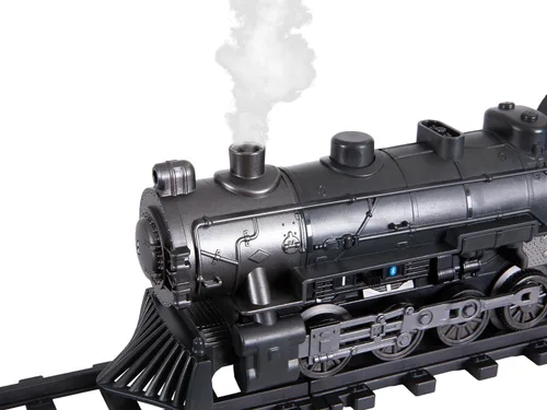 Miniatura 12 de Juego de tren de juguete Lionel Pennsylvania Flyer a batería, escala O, con control remoto, locomotora, vagones de tren y vía con efectos auténticos