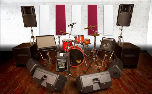 Miniatura 4 de Panel acústico blanco Fibra de vidrio paquete de 2 Panel profesional de absorción de sonido Panel decorativo a prueba de sonido Panel