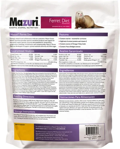 Miniatura 2 de Mazuri Alimento nutricionalmente completo para hurones Bolsa de 5 libras (5 lb.)