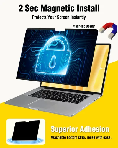Miniatura 2 de F FORITO Protector de pantalla magnético de privacidad compatible con MacBook Pro de 13 pulgadas (2016, 2017, 2018, 2019, 2020, 2021, 2022, M1, M2)
