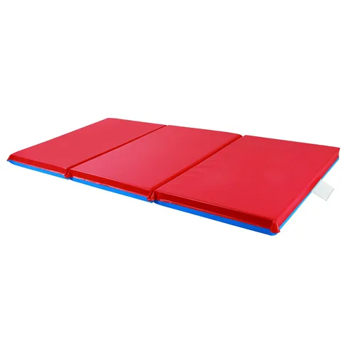 Miniatura 11 de ECR4Kids Alfombrilla de descanso plegable de alta calidad, 3 secciones, 1 pulgada, almohadilla para dormir, azul/rojo, paquete de 5