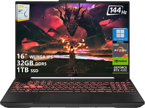 Miniatura 17 de ASUS TUF A16 - Laptop para juegos 16" WUXGA IPS 144Hz procesador AMD 6-Core Ryzen 7 7445HS 16 GB DDR5 512 GB SSD GPU NVIDIA GeForce RTX 4050