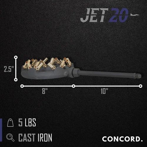Miniatura 2 de CONCORD Quemador de chorro de hierro fundido de propano único para exteriores con puntas de llama de latón (JET 20)