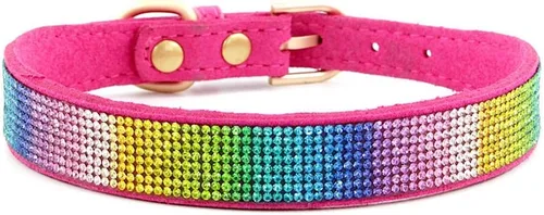Miniatura 14 de Lindo collar para perro con diamantes de imitación brillantes, elegante collar de cristal diamante con purpurina bonita joya suave collares