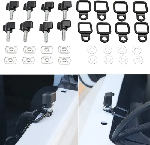 Miniatura 5 de Tuerca de tornillo universal de extracción rápida de tapa dura + anillos en D de amarre compatibles con Wrangler YJ TJ JK JKU Sports Sahara Freedom