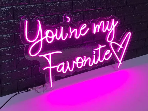 Miniatura 2 de Letrero de neón LED You're my Favorite fabricado en Estados Unidos