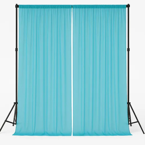 Miniatura 11 de AK-Trading - Paneles de cortinas de gasa para eventos de boda y decoración, cortinas de telón de fondo (115 x 120 pulgadas, negro)