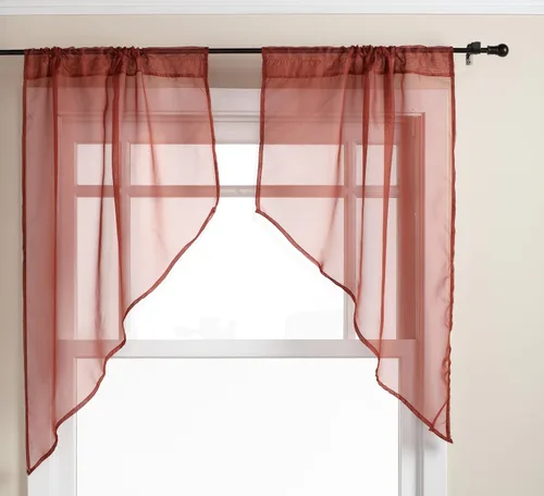 Miniatura 26 de Stylemaster Elegance Cenefa recta de gasa transparente, 60 x 14 pulgadas, color dorado