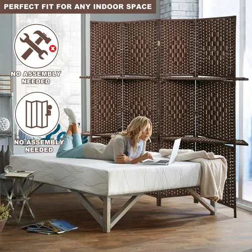 Miniatura 6 de Divisores de habitación y pantallas plegables de privacidad, 4 paneles de 67 pulgadas de alto, divisor de separación de habitación portátil con 2