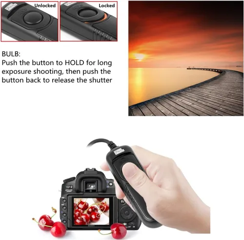 Miniatura 4 de Pixel Cable de liberación de control remoto del obturador RC-201 DC0 compatible con Nikon Z9, D3, D4, D5, D6, D800, D850, D800E, D810, D810A, D700