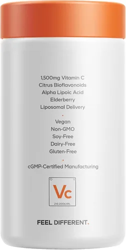 Miniatura 9 de Codeage - Vitamina C liposomal de 1500 mg con zinc, saúco, bioflavonoides cítricos de pomelo, limón, naranja en polvo, quercetina y escaramujo