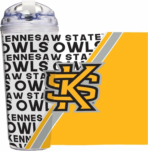 Miniatura 128 de Rico Industries Taza acrílica NCAA estándar de 24 onzas con tapa con bisagra, taza de doble pared oficialmente licenciada con pajita